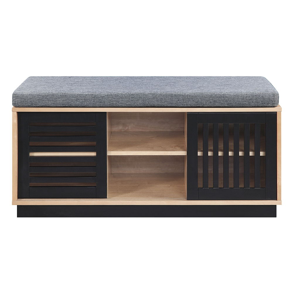Gamaliel - Bench With Storage - Oak & Espresso