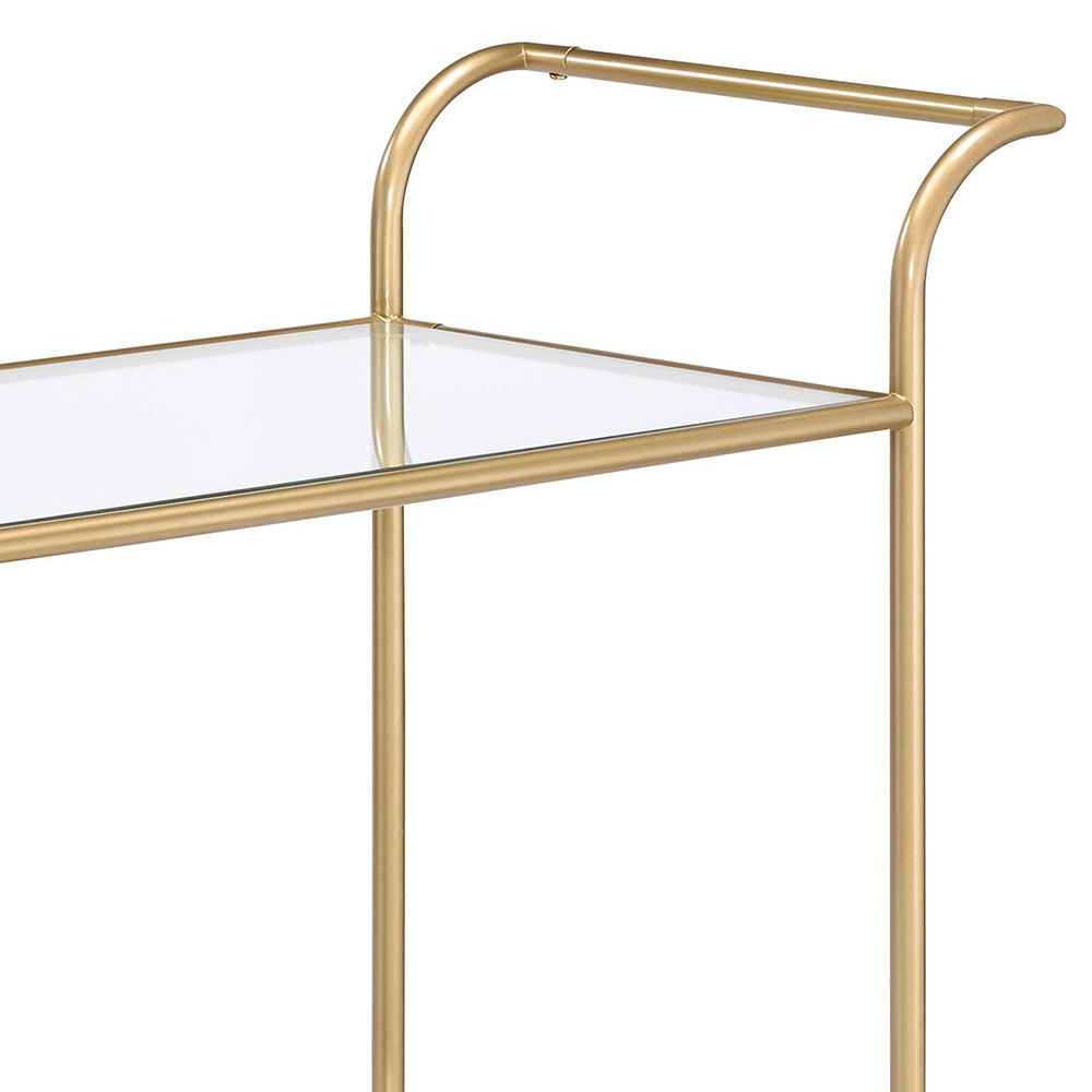 Kenda - Serving Cart - Clear Glass, Mirrored & Gold