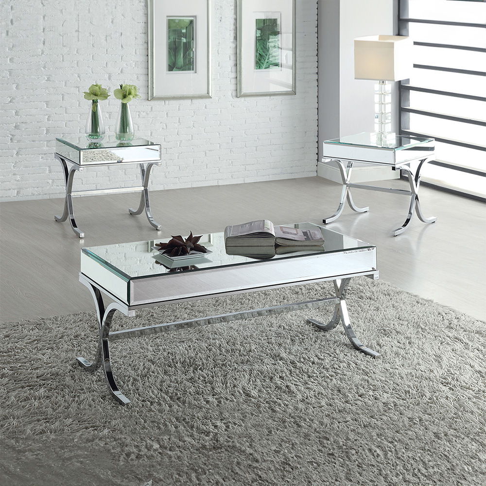 Yuri - Coffee Table - Mirrored & Chrome