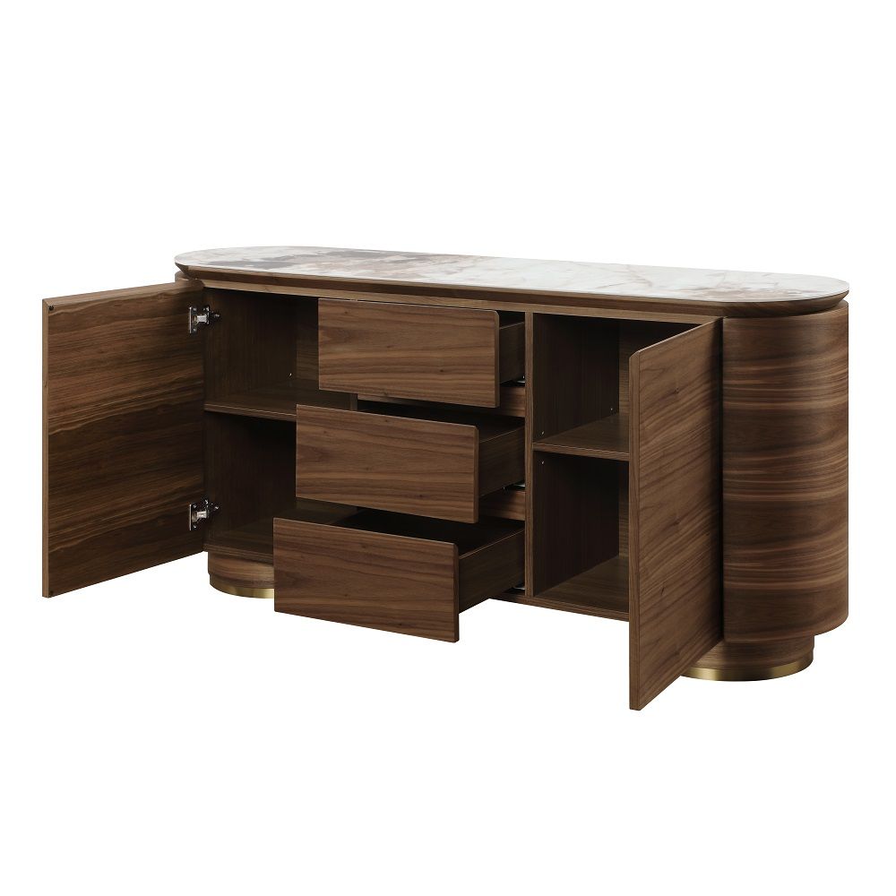 Willene - Server With Ceramic Top - Ceramic Top & Walnut