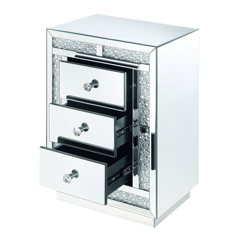 Mallika - Accent Table - Mirrored & Faux Crystals