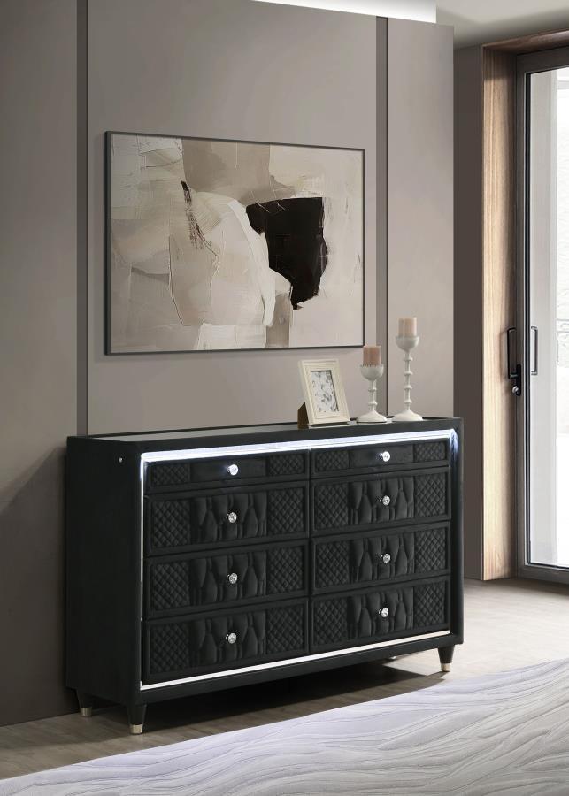 Lorient - 8-Drawer LED Bedroom Dresser Cabinet