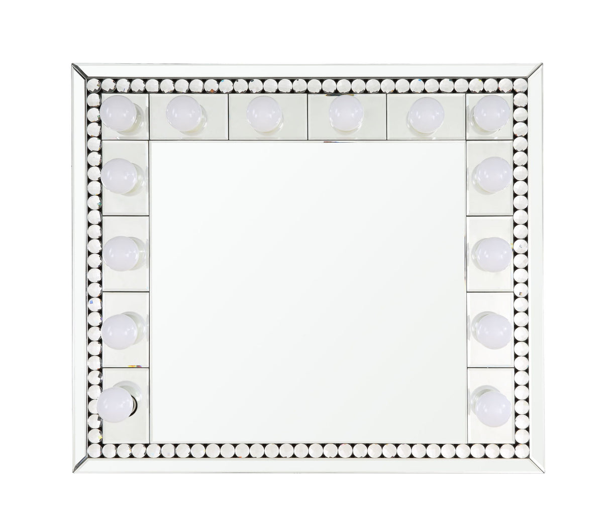 Farai - 28" Accent Mirror - Mirrored & Faux Crystal Diamonds