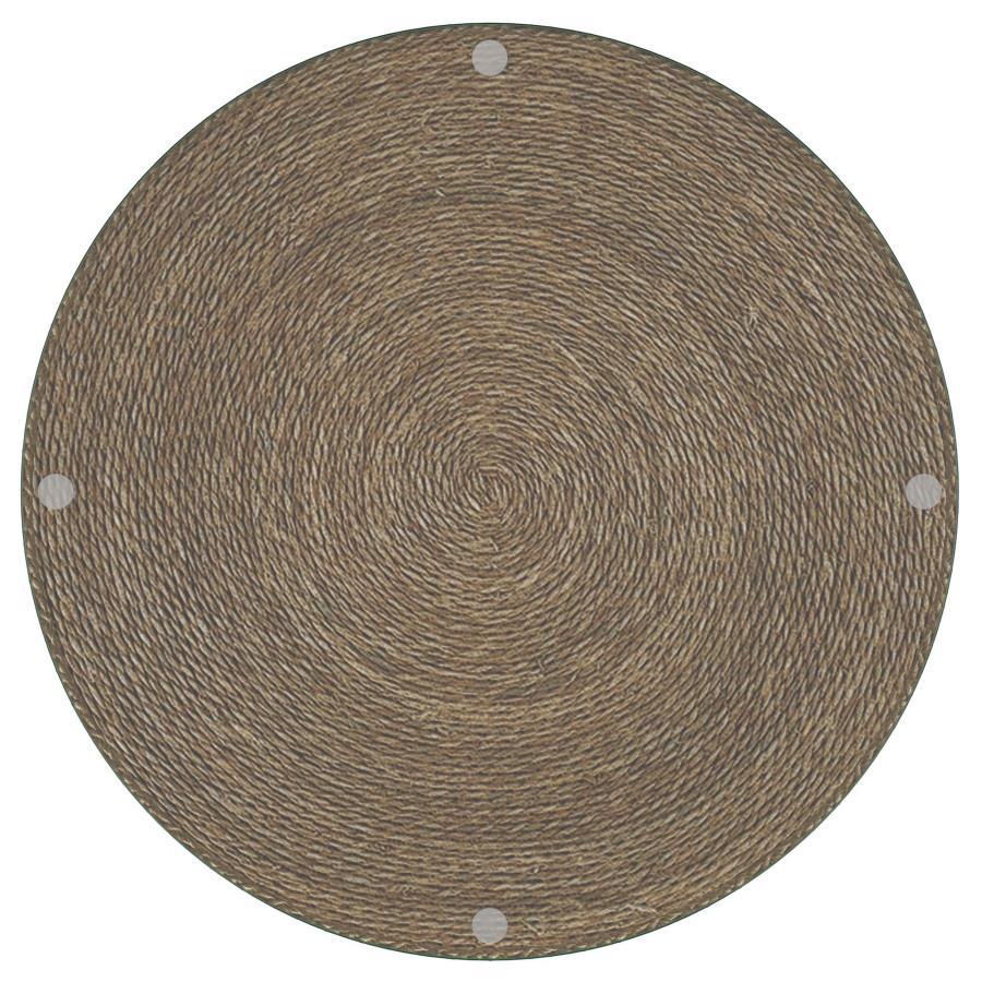 Halden - Round Woven Seagrass Accent Side Table - Light Brown