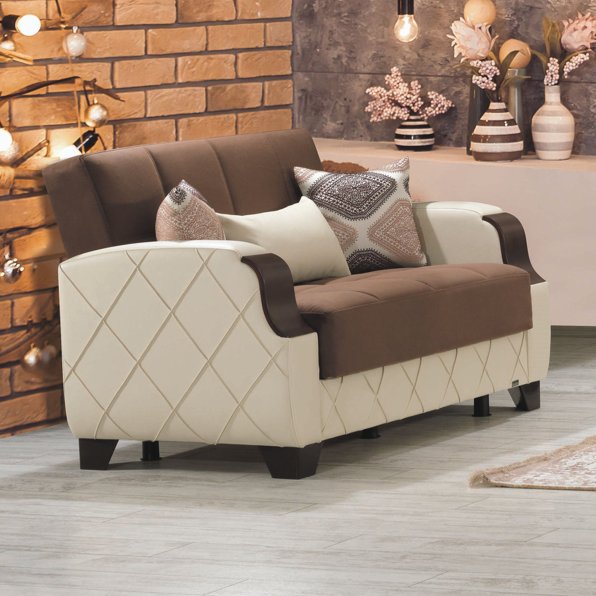 Ottomanson Molina - Upholstered Convertible Loveseat With Storage