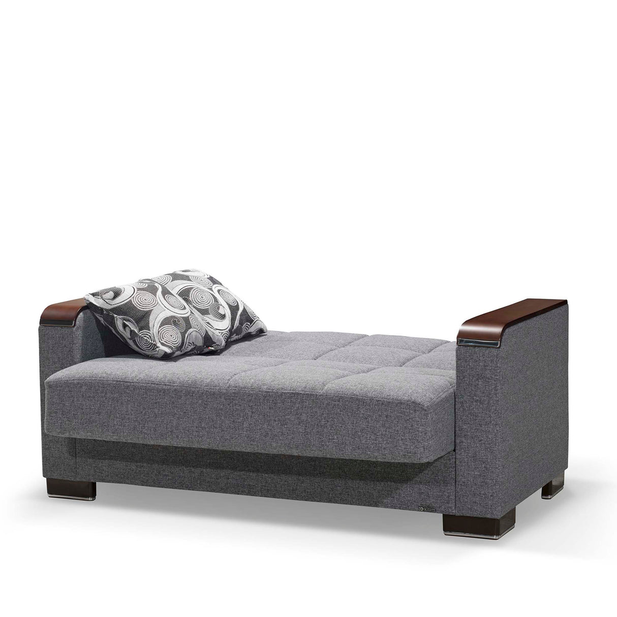 Ottomanson Armada X - Upholstered Convertible Wood Trimmed Loveseat With Storage - Polyester