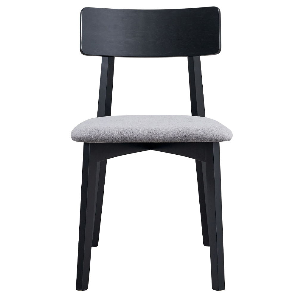 Real - Side Chair (Set of 2) - Gray Linen & Black