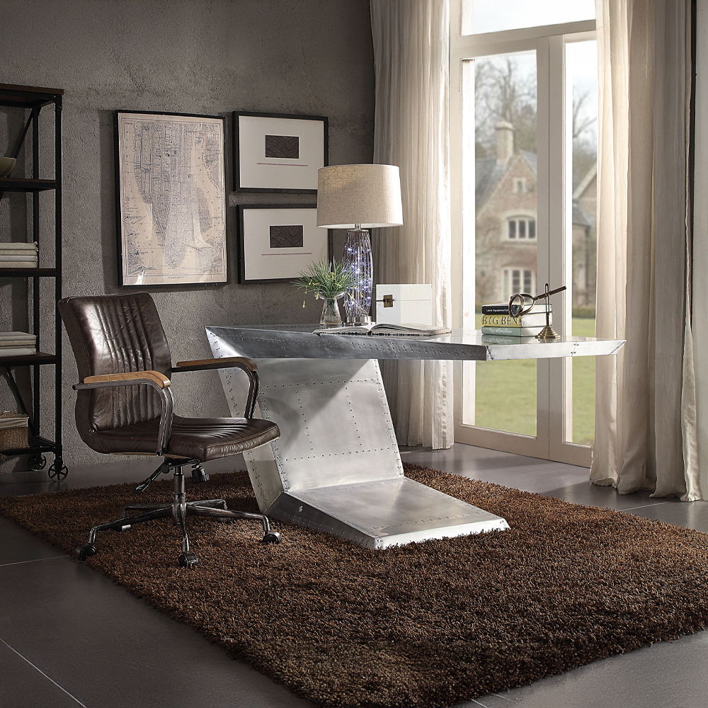 Joslin - Office Chair - Distress Chocolate Top Grain Leather