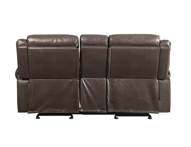 Lydia - Motion Loveseat With USB & Console - Brown Leather Aire