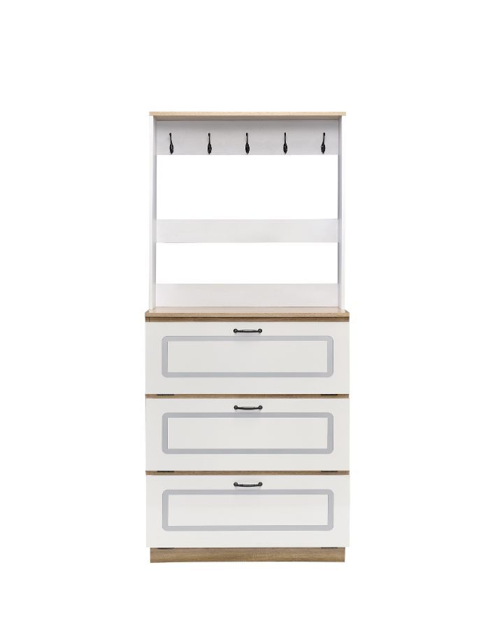 Hewett - Shoe Cabinet - Light Oak & White