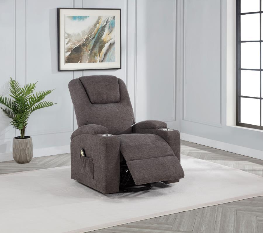 Louie - Chenille Upholstered Power Lift Massage Chair