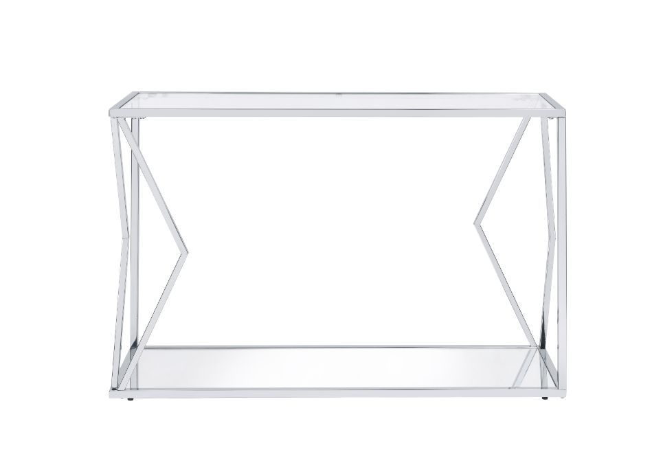 Virtue - Sofa Table - Clear Glass & Chrome