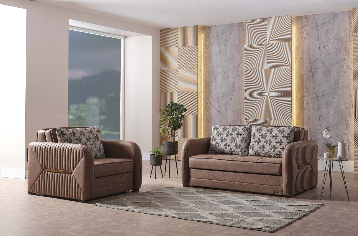 Ottomanson Speedy - Upholstered Convertible Loveseat With Storage