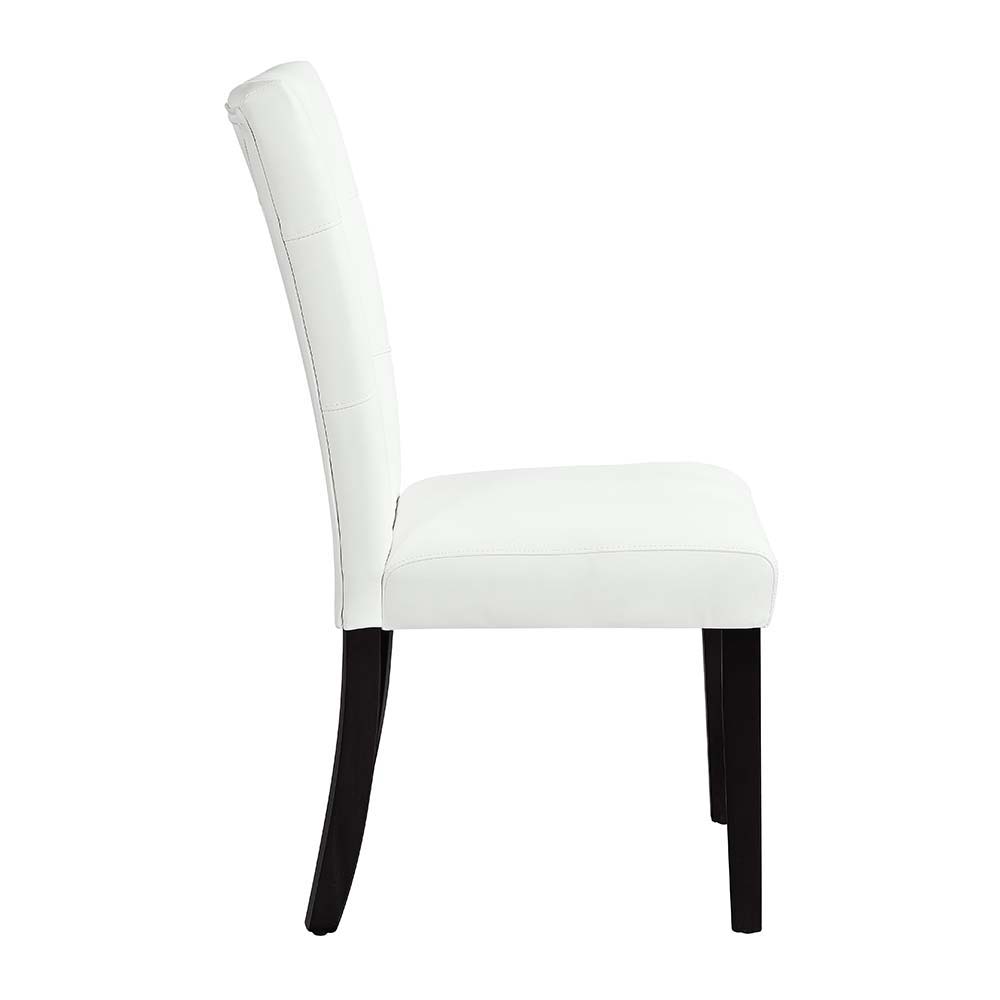 Hussein - Side Chair (Set of 2) - White Synthetic Leather & Black