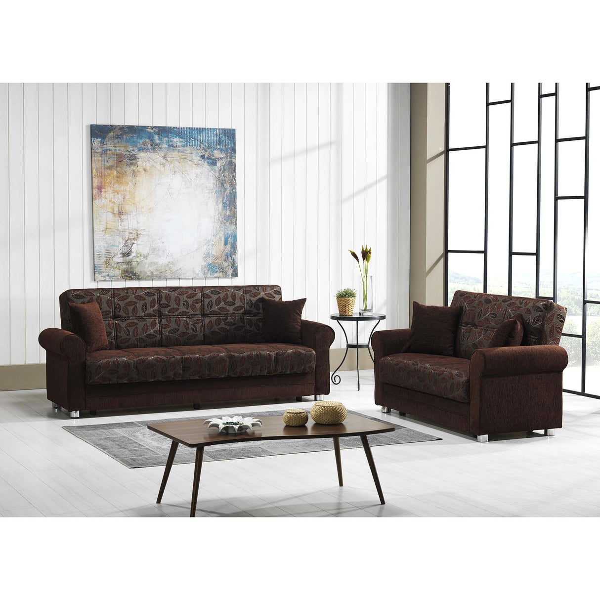 Ottomanson Rio Grande - Upholstered Convertible Loveseat With Storage