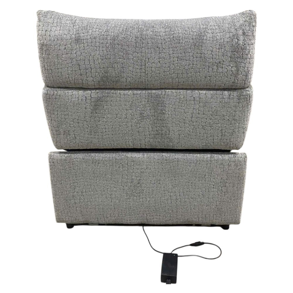 Fullar - Modular Power Motion Armless Recliner - Light Gary Chenille