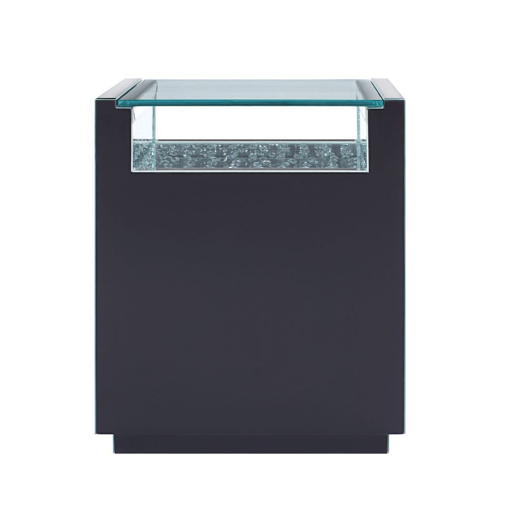 Nysa - 20" X 14" Accent Table - Mirrored & Faux Crystals