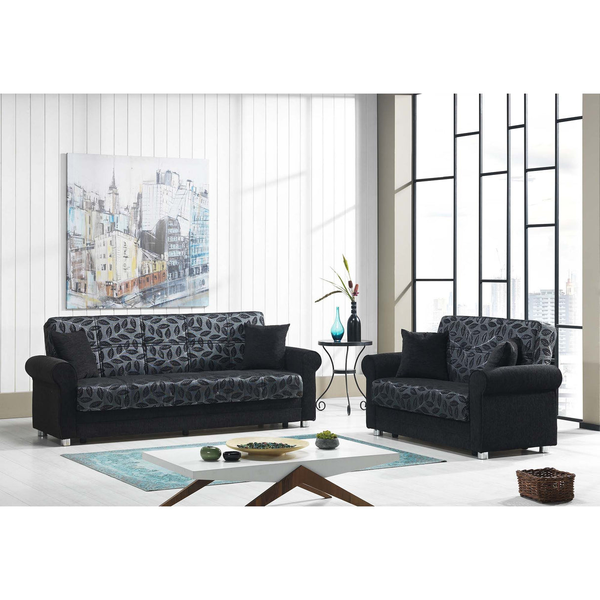 Ottomanson Rio Grande - Upholstered Convertible Loveseat With Storage