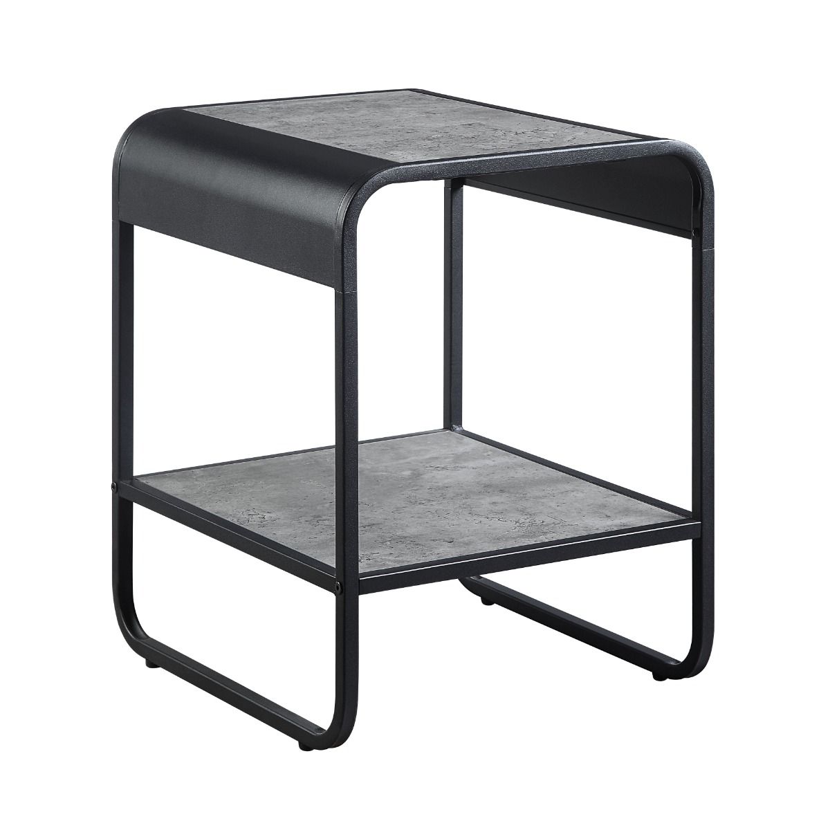 Raziela - 21" End Table - Concrete Gray & Black