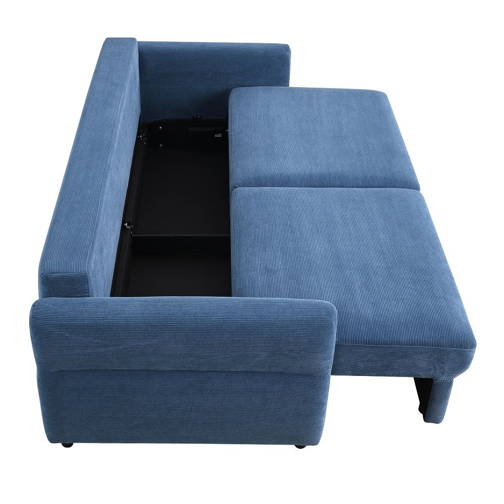 Haran - Sofa With Sleeper - Blue Fabric