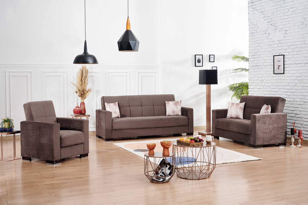 Ottomanson Armada - Upholstered Convertible Loveseat With Storage - Microfiber