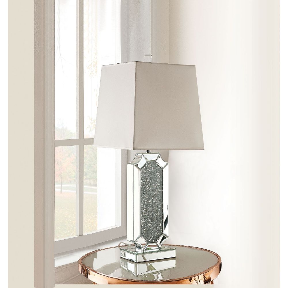 Noralie - 33" Table Lamp - Mirrored & Faux Diamonds
