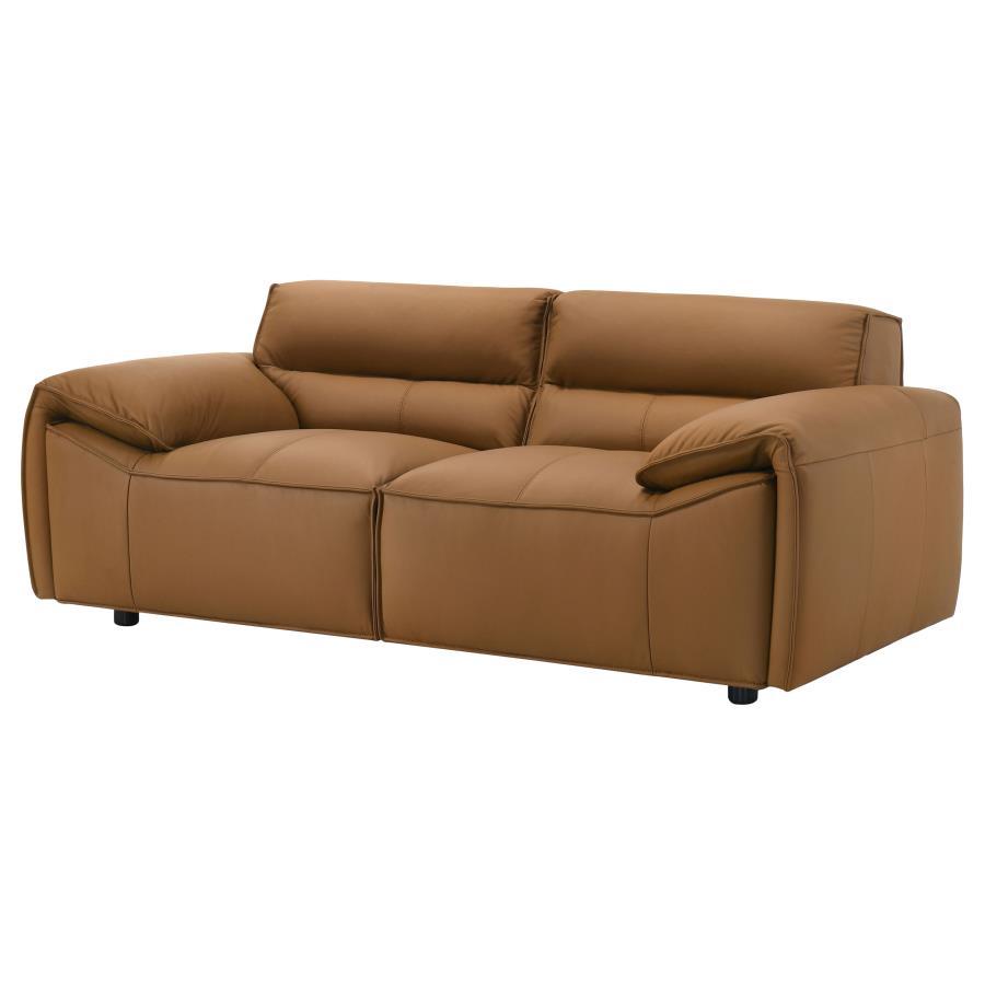 Buxton - Top Grain Leather Upholstered Loveseat