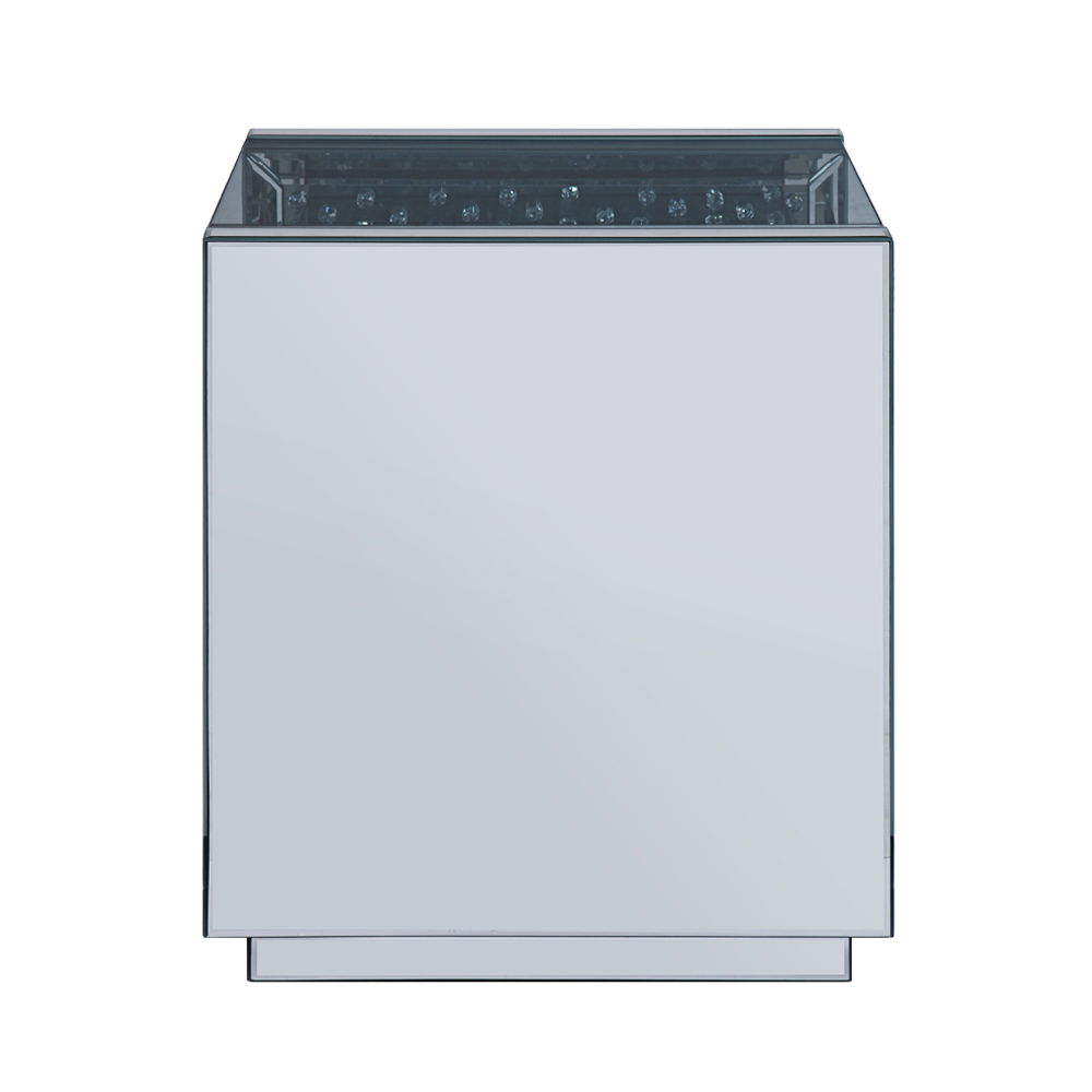 Nysa - 24" End Table - Mirrored & Faux Crystals