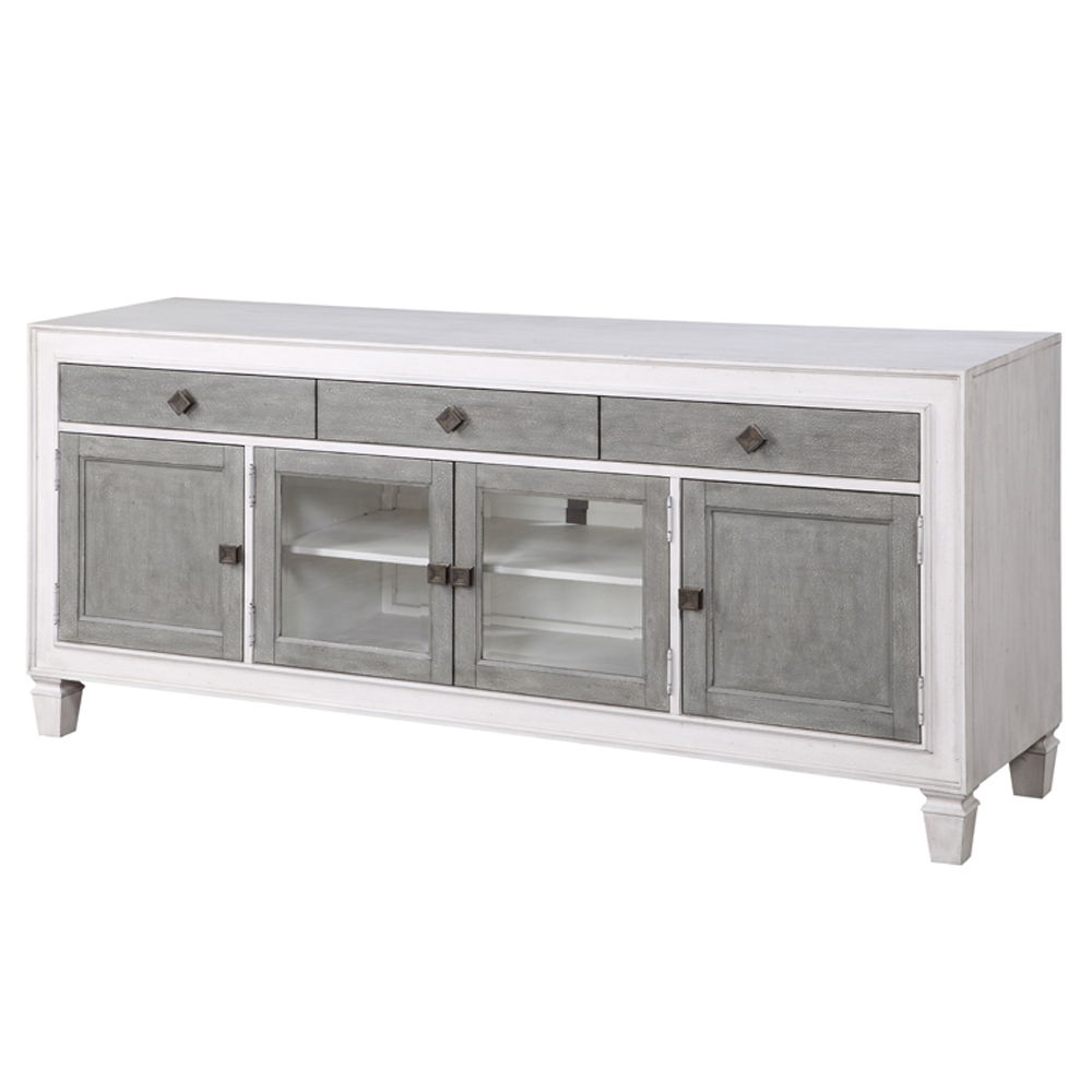 Katia - TV Stand - Rustic Gray & Weathered White