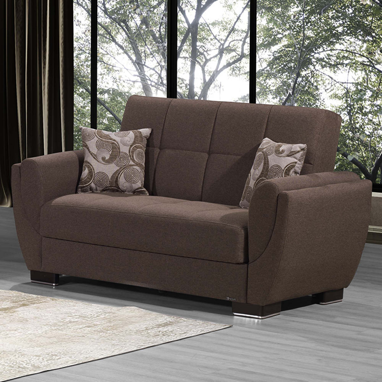 Ottomanson Armada Air - Upholstered Convertible Loveseat With Storage - Polyester
