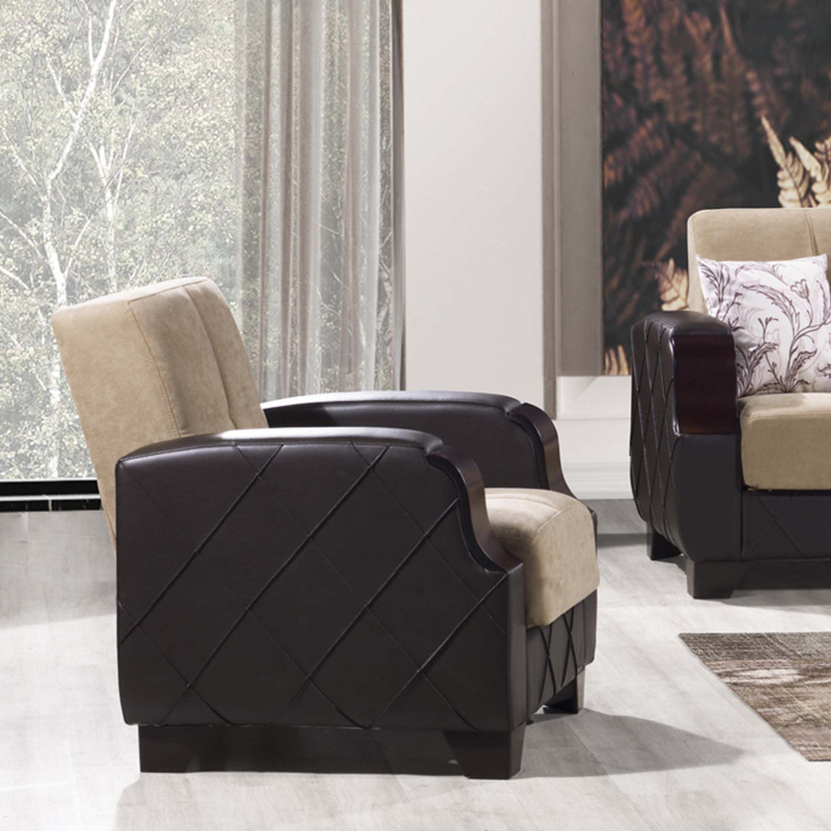 Ottomanson Molina - Upholstered Convertible Armchair With Storage