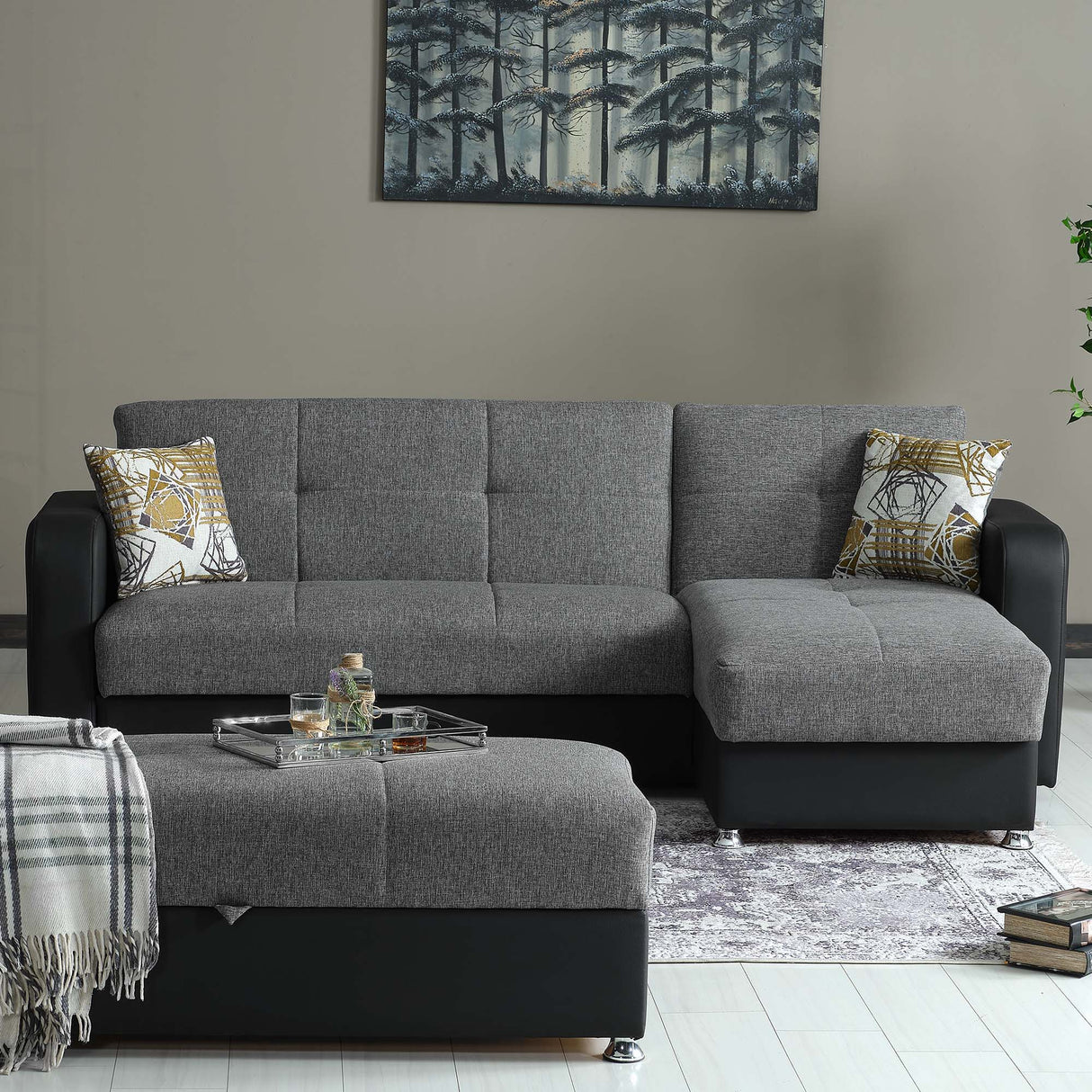 Ottomanson Harmony - Upholstered Convertible Chaise Lounge With Storage