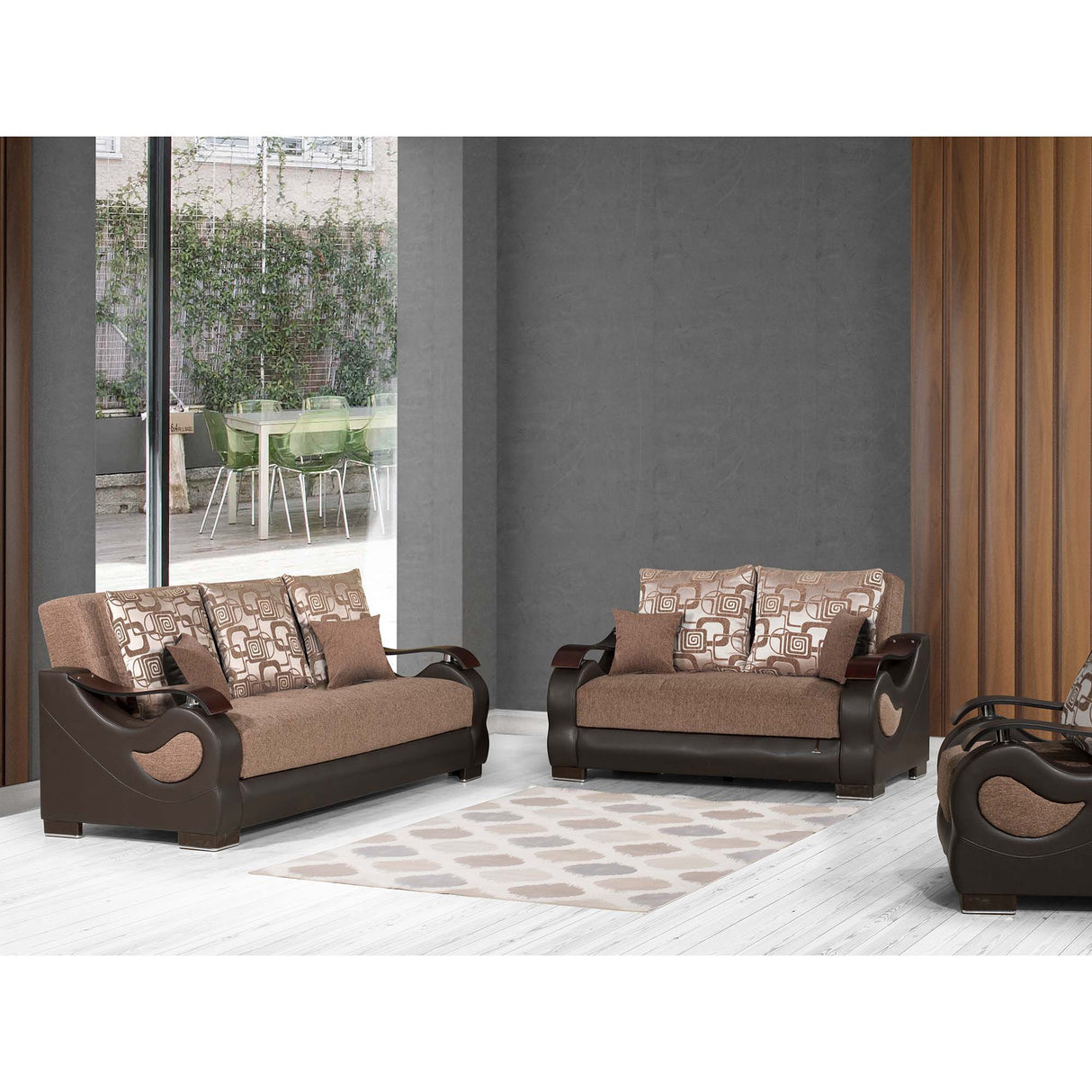 Ottomanson Metroplex - Upholstered Convertible Loveseat With Storage