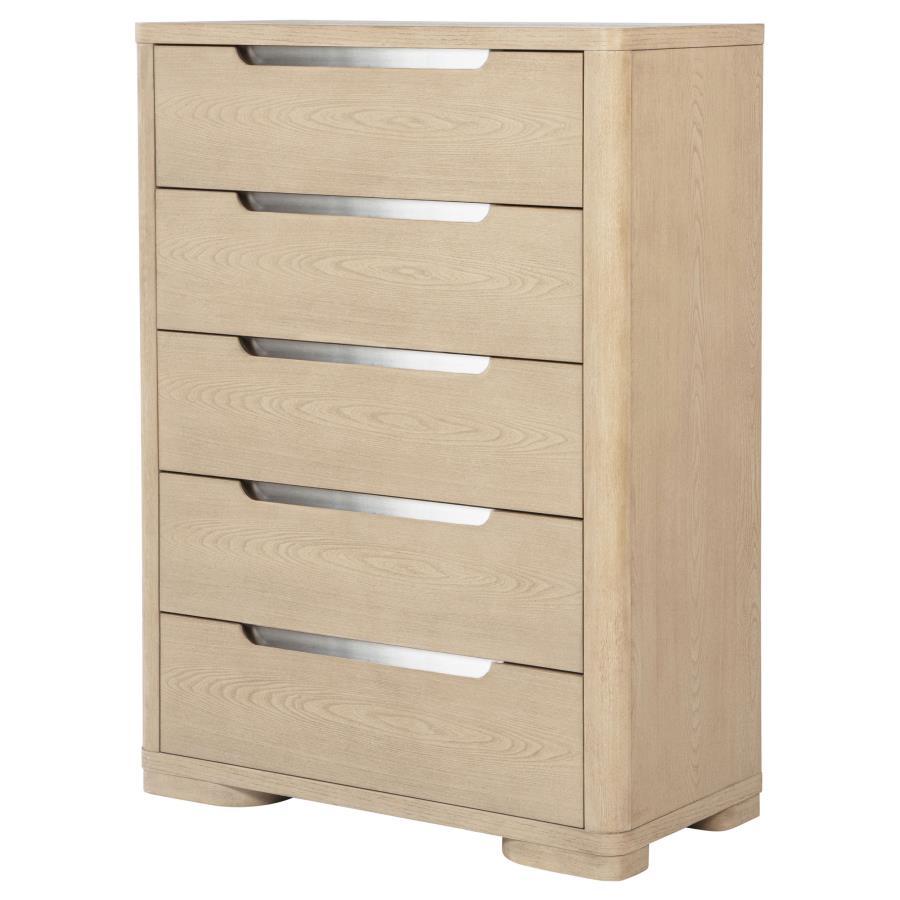 Ladera - 5-Drawer Bedroom Chest Of Drawers - Light Elm