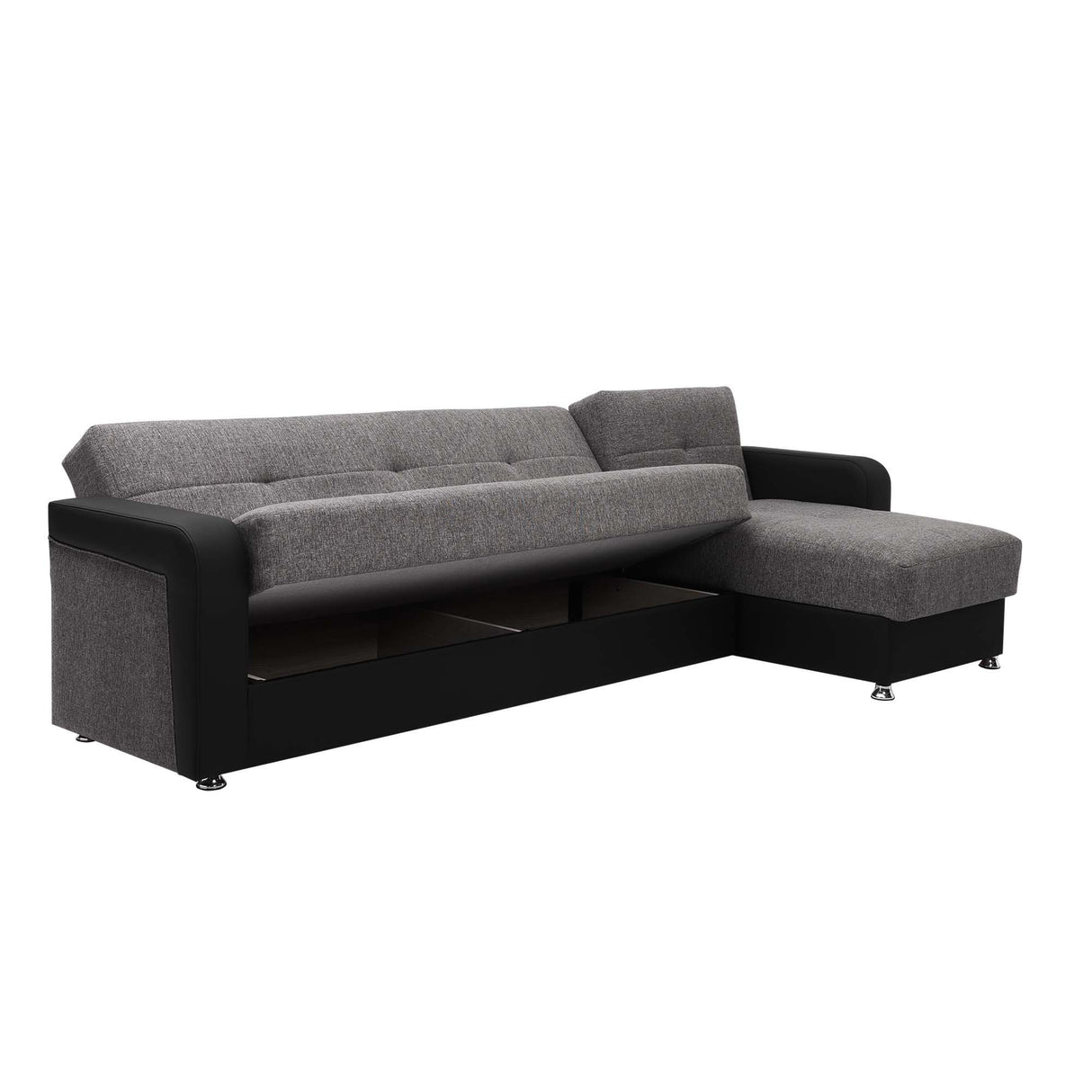 Ottomanson Harmony - Upholstered Convertible Sectional With Storage - Two Tone