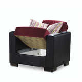 Ottomanson Armada - Upholstered Convertible Armchair With Storage - Microfiber