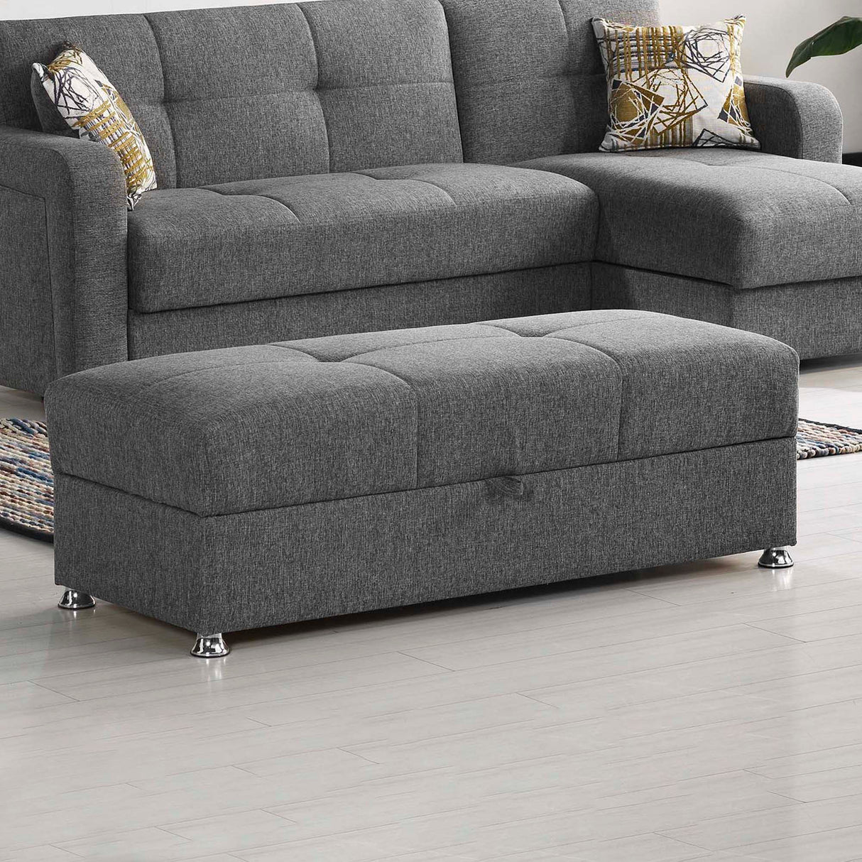 Ottomanson Harmony - Upholstered Convertible Ottoman With Storage