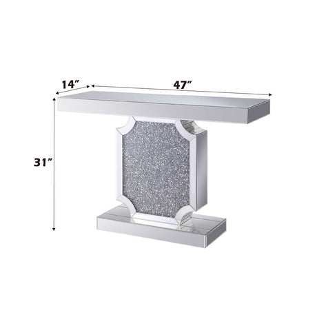 Noralie - Console Table - Mirrored & Faux Diamonds