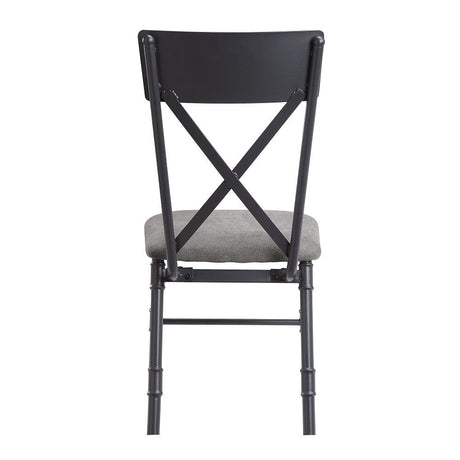 Edina - Side Chair (Set of 2) - Gray Fabric, Oak & Sandy Black