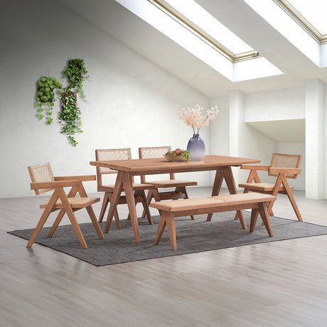 Velentina - Bench - Rattan & Natural