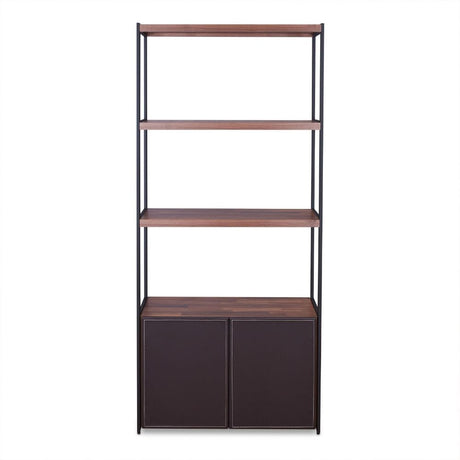 Sara - Bookshelf - Espresso PU, Walnut & Sandy Black