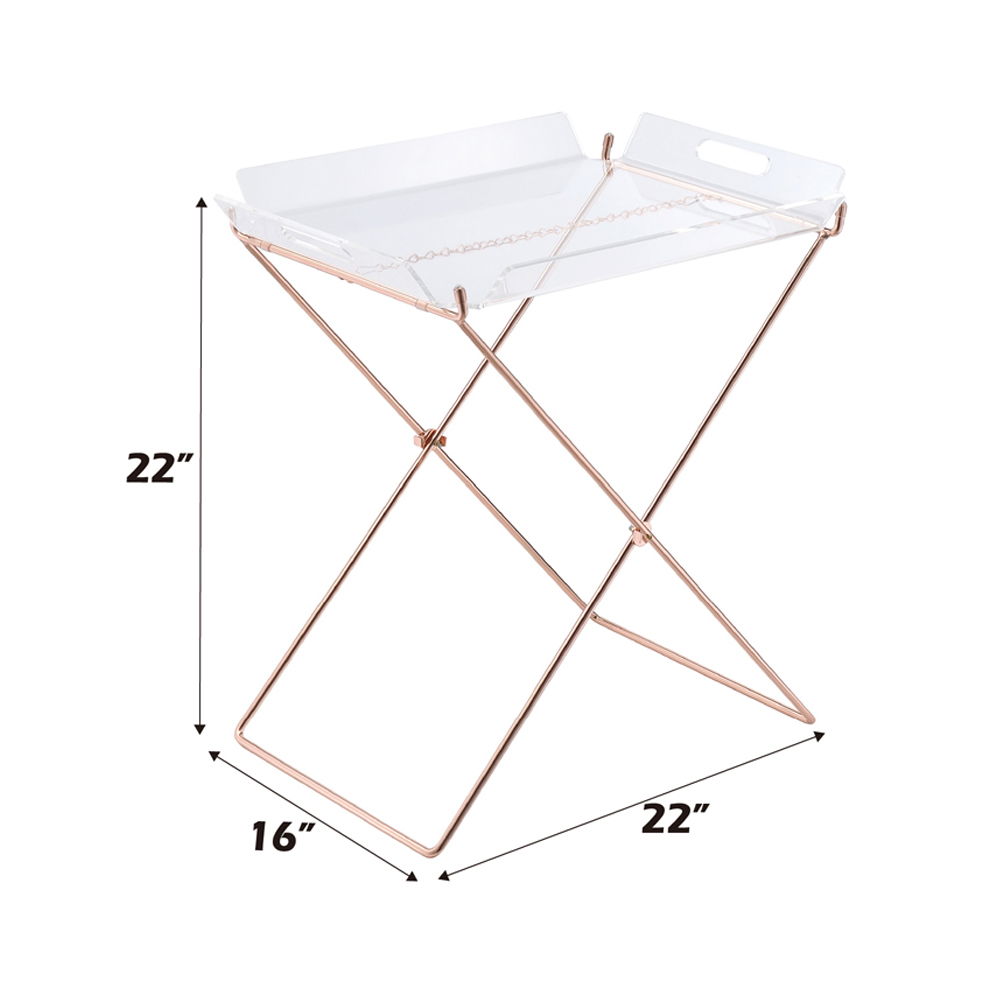 Cercie - Tray Table - Clear Acrylic & Copper