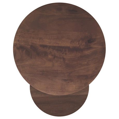 Yency - 2-Piece Round - Mango Wood Nesting Table Set - Dark Brown