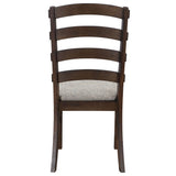 Pascaline - Side Chair (Set of 2) - Gray Fabric, Rustic Brown & Oak