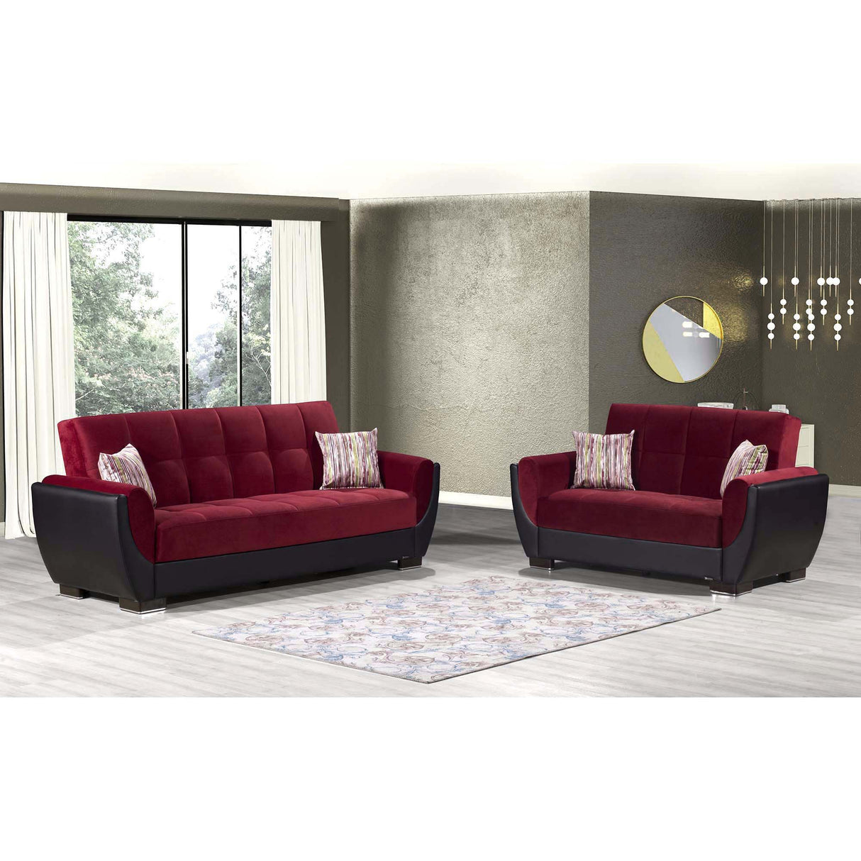 Ottomanson Armada Air - Upholstered Convertible Loveseat With Storage - Microfiber
