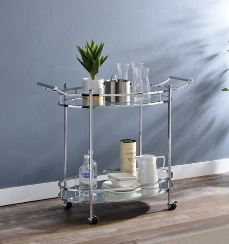 Jinx - Serving Cart - Clear Glass & Chrome