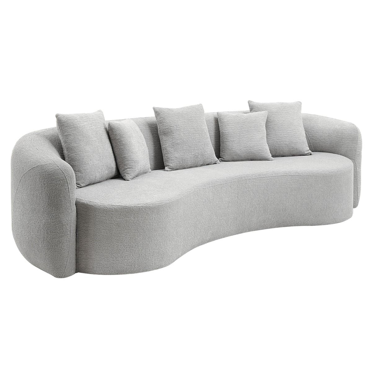 Barasa - Oversize Sofa With 5 Pillows - Gray