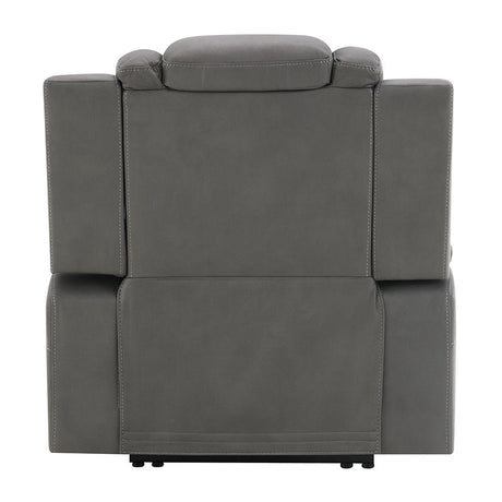 Leuco - Power Motion Recliner With Cup Holder, Control, LED & Power Headrest - Gray