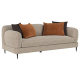 Jade - Chenille Upholstered Sculpted Track Arm Sofa - Latte