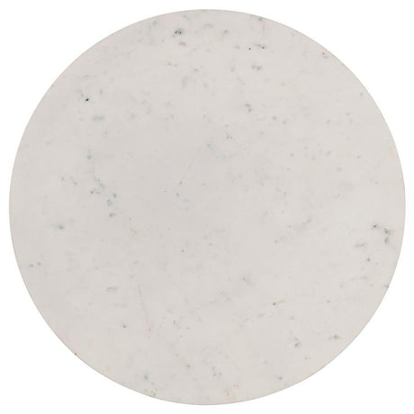 Aldis - Round Marble Top Coffee Table - White And Natural